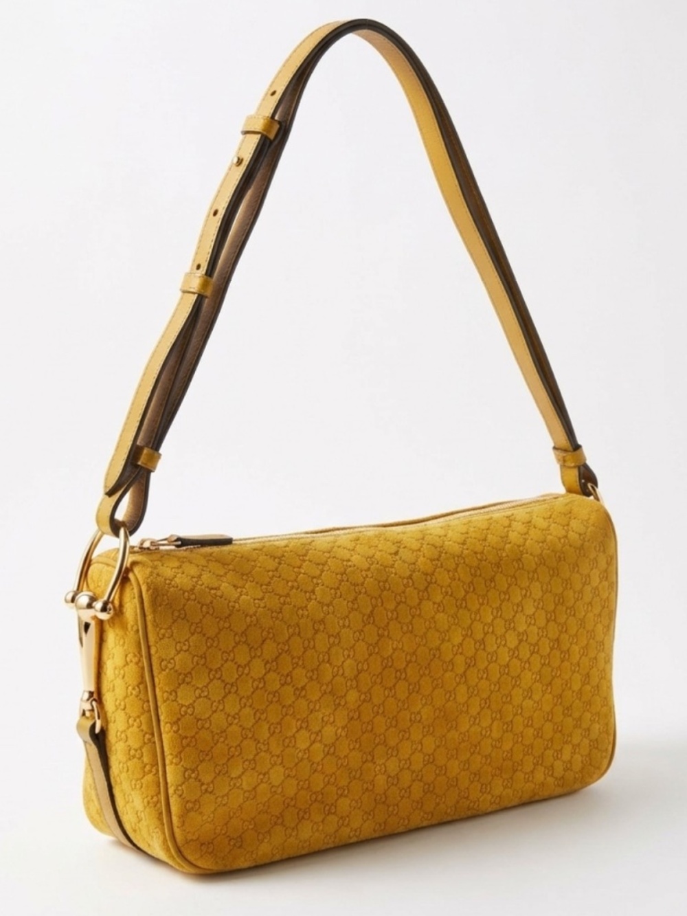 NWT Gucci Half Horsebit Medium Shoulder Bag Suede - Mustard Yellow Sold Out!!!